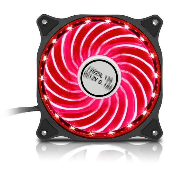 WENTYLATOR 12CM LED CZERWONY