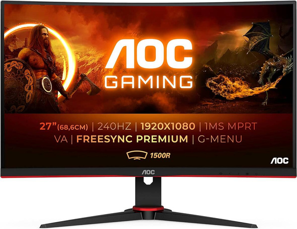 Monitor AOC C27G2ZE/BK zakrzywiony 240Hz 0,5ms 27cali