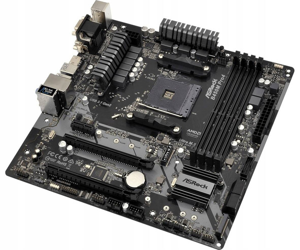 Płyta główna Micro ATX ASRock B450M Pro4 (B450M PRO4) USZKODZONA