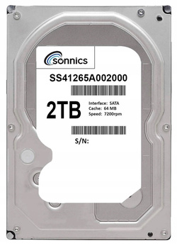 Dysk twardy Sonnics SS41265A002000GA 2TB SATA 3,5"  USZKODZONY (SS41265A002000GA)