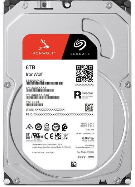 Dysk twardy SEAGATE HDD 3.5" IRONWOLF ST8000VN002 8TB 5400RPM SATA III