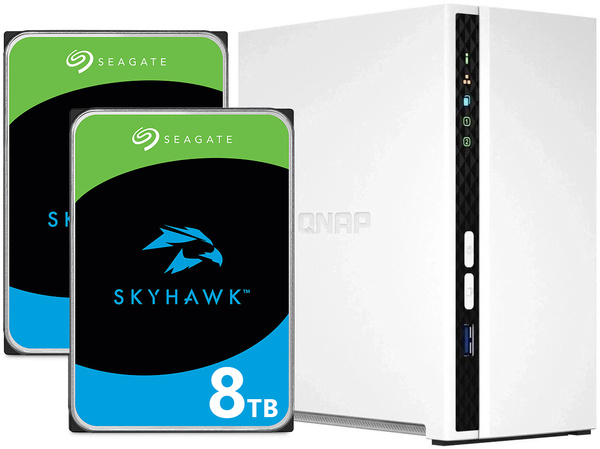 Serwer NAS Qnap TS-233 16TB (2x8TB) Seagate SkyHawk AI