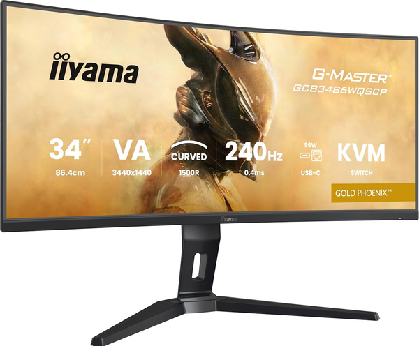 Monitor LED iiyama G-Master 34 cale 3440x1440px VA LED 240Hz Curved  (GCB3486WQSCP-B1)