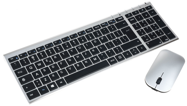 Bezprzewodowa klawiatura Premium Slim HW193 i myszka MW158 2.4GHz USB
