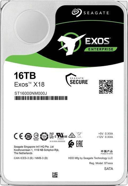 Dysk serwerowy Seagate Exos X18 16TB 3.5'' SATA III (ST16000NM000J) (U)