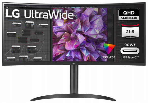 Monitor LED LG UltraWide 34WQ75X-B (USZKODZONY)