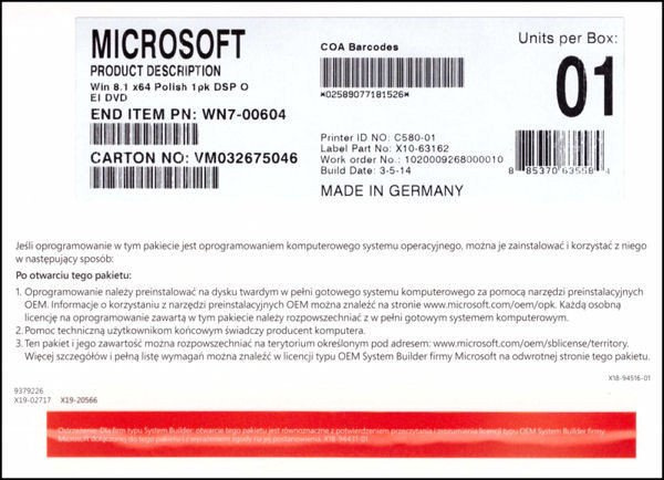 Licencja Windows 8.1