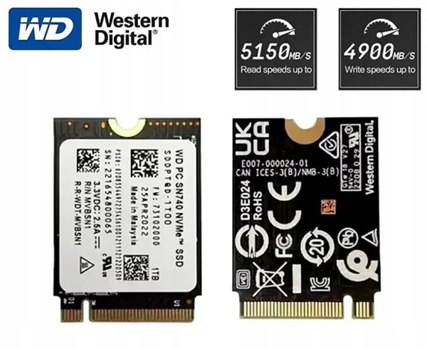 Dysk SSD M.2 NVMe 2230 WD SN740 2TB (SDDPTQE-2T00) (U) (B)