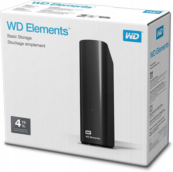 Dysk zewnętrzny HDD Western Digital Elements Desktop 4TB (WDBWLG0040HBK-EESN)USZKODZONY