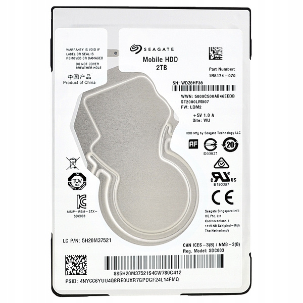 Dysk twardy Seagate ST2000LM007 ST2000LM007-1R8174 2000,3 GB 2TB SATA III 2,5" () USZKODZONY