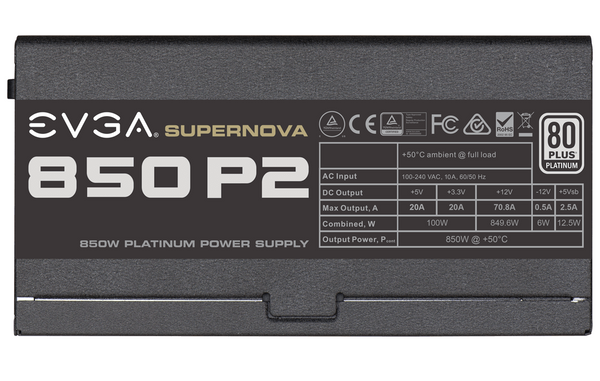 Zasilacz modularny ATX EVGA SuperNova 850 P2 850W 80+Platinum (220-P2-0850)