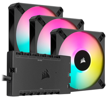 Zestaw 3 wentylatorów 120mm Corsair AF120 RGB Elite z kontrolerem Core XT (CO-9050153-WW/CL-9011112-WW)