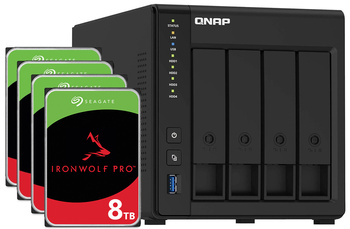 Serwer NAS Qnap TS-451D2 32TB (4x8TB) Seagate IronWolf PRO / 8GB RAM