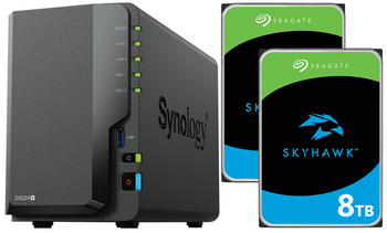 Serwer NAS Synology DiskStation DS224+ 16TB (2x8TB) Seagate SkyHawk