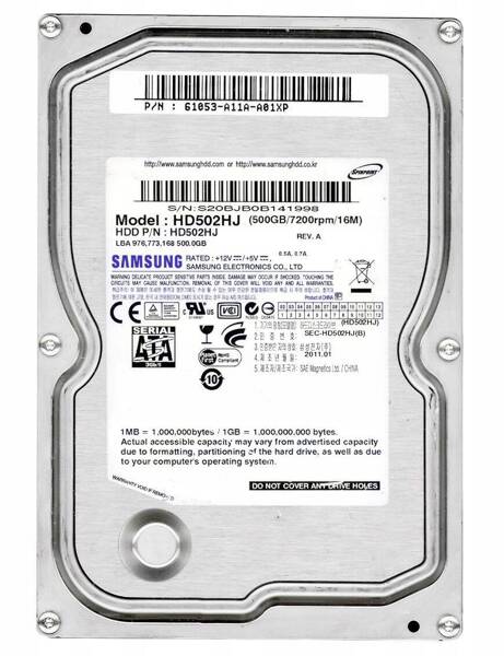 Dysk HDD Samsung 500 GB 3.5" SATA II (HD502HJ) (U)