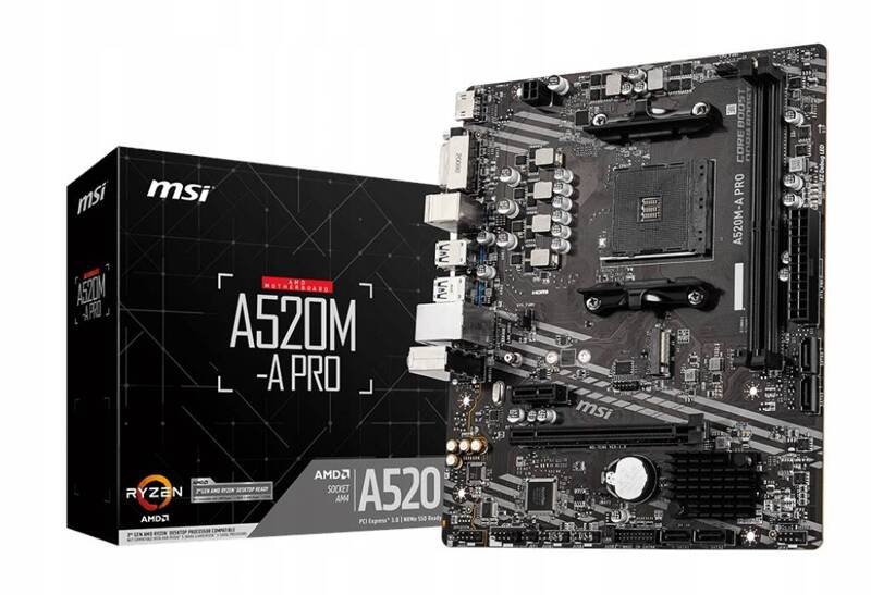 Płyta główna Micro ATX MSI A520M-A PRO (A520M-A PRO) USZKODZONA